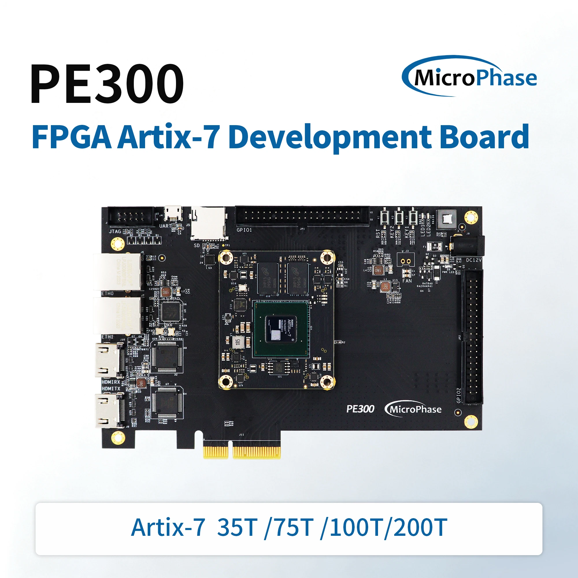 Microphase PE300 Xilinx FPGA Development Board ARTIX7 A7 Core Board XC7A 200T 100T 35T PCIe
