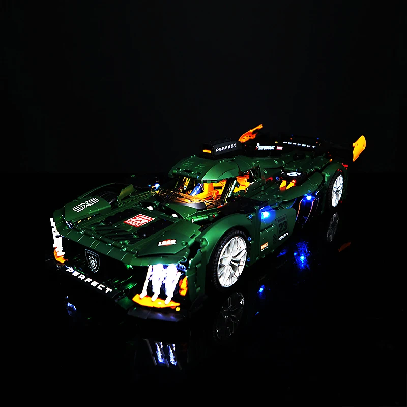 Kit luce LED RC fai da te per LEGO 10616 Peugeot 9 x8 hybrid supercar (solo luce a LED, senza modello di blocchi)