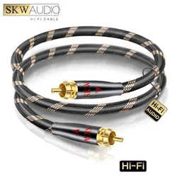 SKW RCA Audio Cable Male to Male Subwoofer Digital Coaxial Cables 1M,1.5M,2M,3M,5M,8M,10M,12M,15M for Car Subwoofer Amplifier