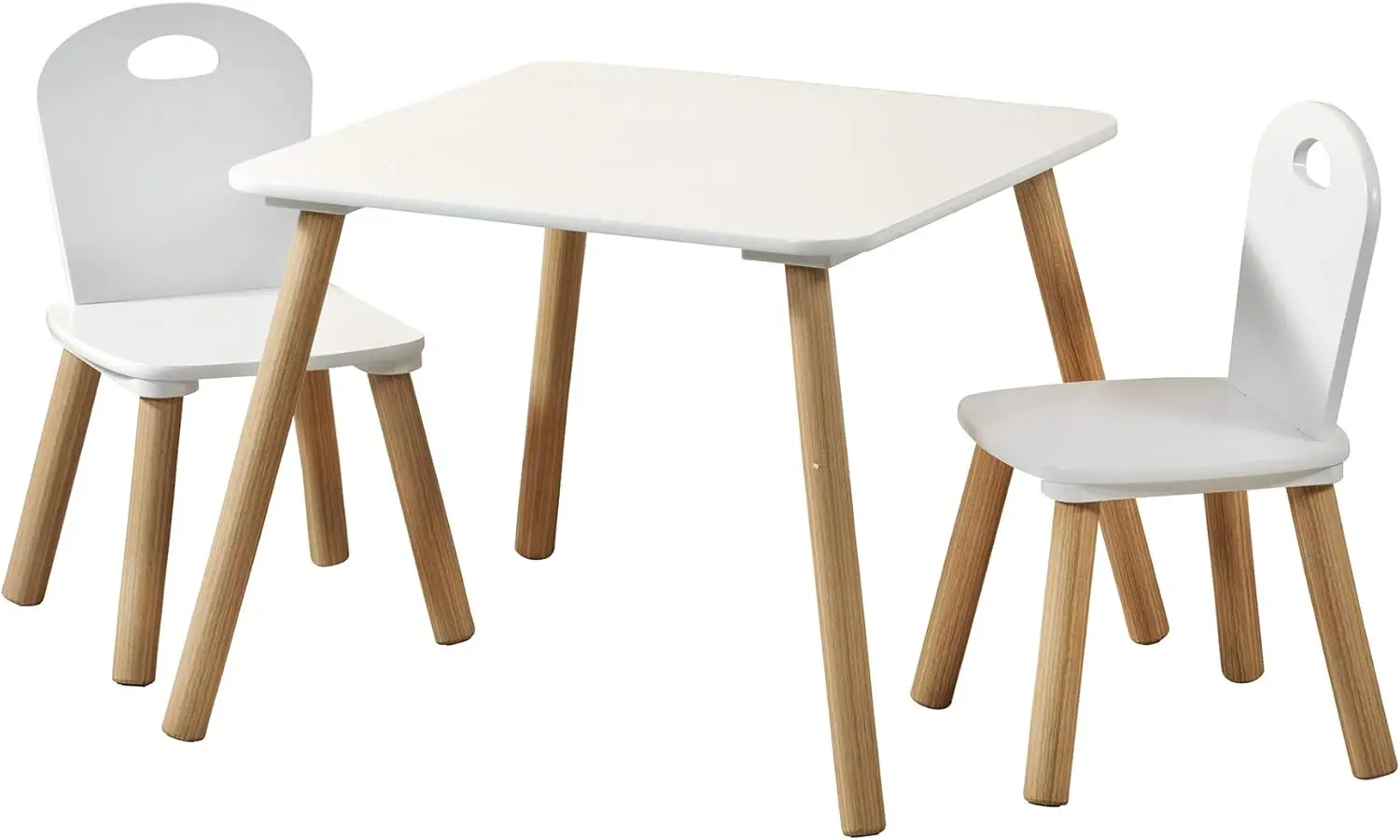 Mesa infantil con 2 aceras, blanco, Ma e: mesa 55 55 45 cm, silla 27,5 27,5 50,5 cm, 1771213