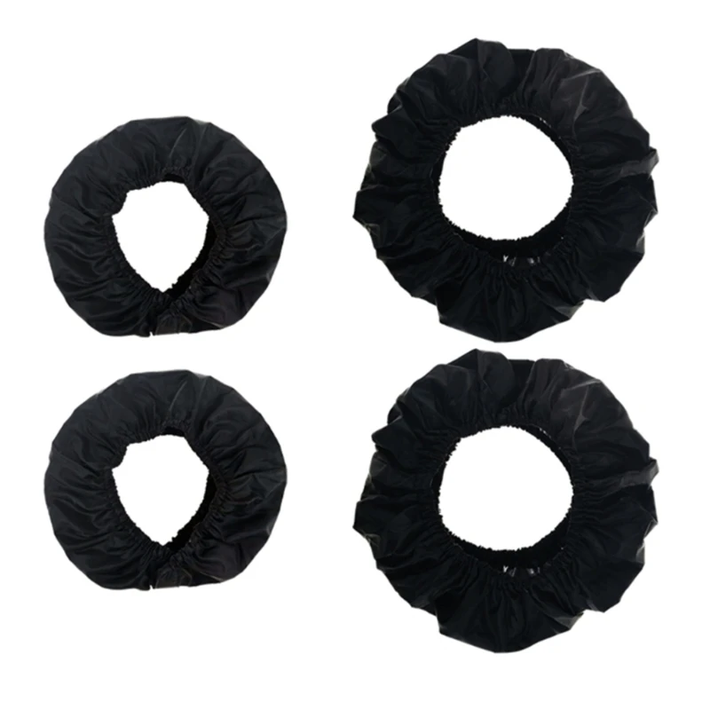 4 Pieces Baby Strollers Wheel Guard Set Water Resistant and Wear Resistant Tire Sleeves Pushchair Enhancements Black