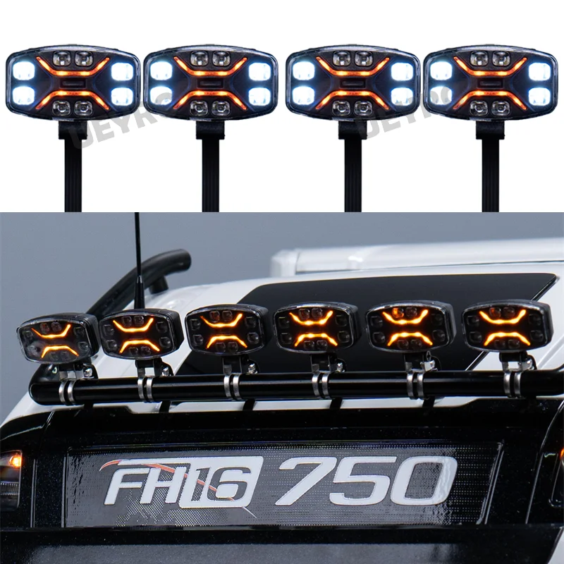 Juwuba rc caminhão led simulação holofote luzes de teto para 1/14 tamiya scania 770s r620 volvo fh16xl 750 man tgx acessórios do carro