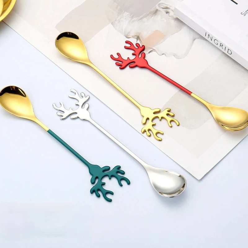 Elk Tiny Spoon for Dessert & Coffee Mixing - Adorable Tableware Accessory, Ideal Kitchen Gadget