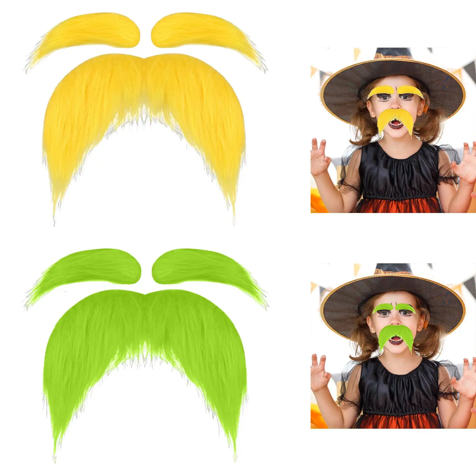 Self Adhesion DIY Mustache Set Club Props Women Men Prop Fake Beard Eyebrows