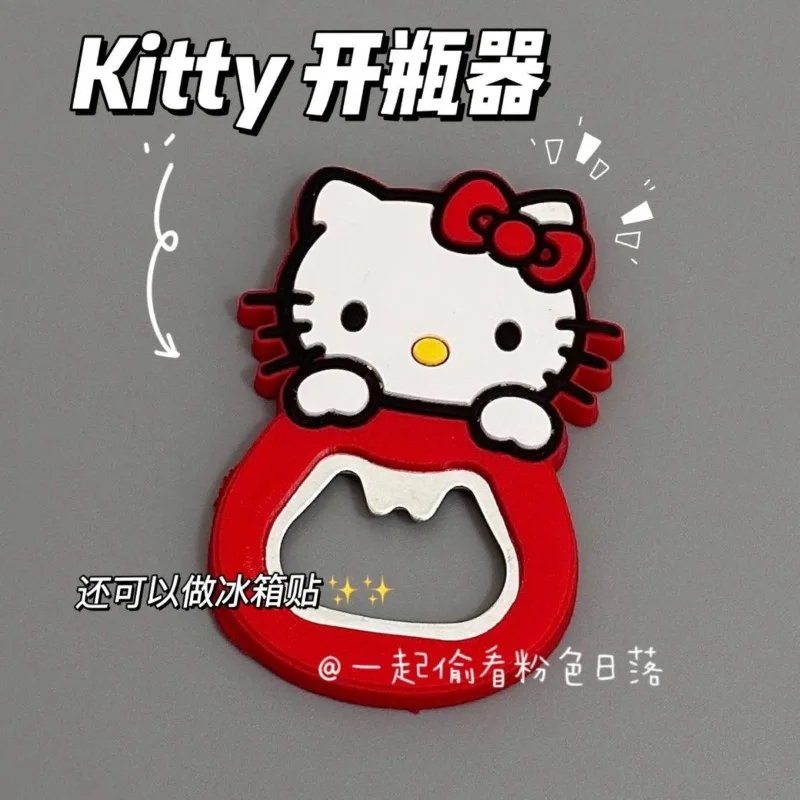 Hello Kitty Melody Cartoon Bottle Opener Ins High Value Refrigerator Magnet Creative Magnetic Portable Soda Beer Opener