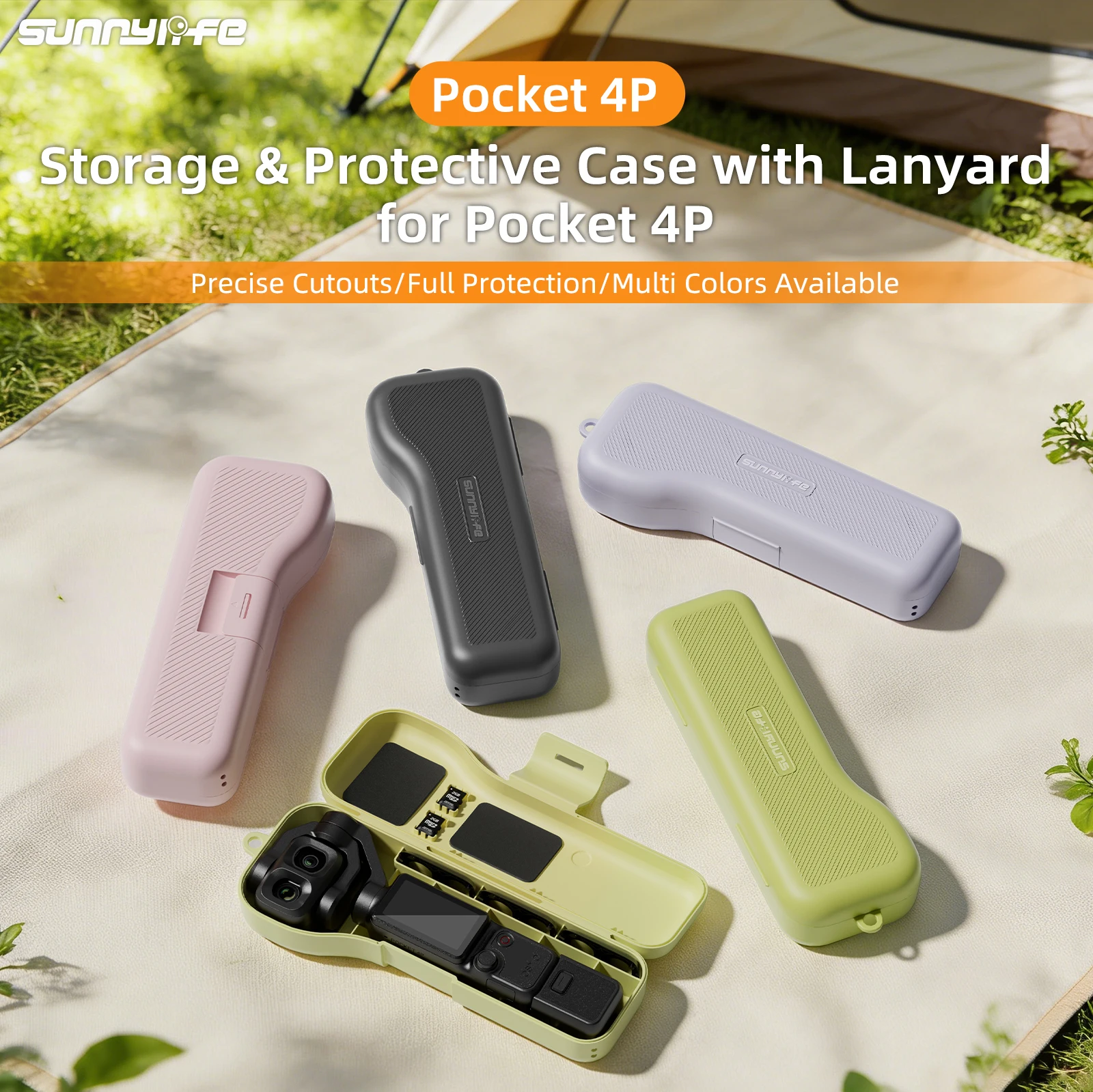 Sunnylife Hartschalen-Schutzhülle für DJI Osmo Pocket 4P, kratzfeste, stoßfeste Box mit Trageband, Gimbal-Kamera-Zubehör