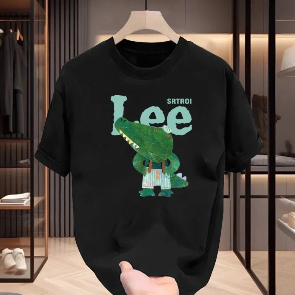 

2025 Heavy Cotton Short-sleeved T-shirt Hong Kong Style Oversize Retro American Trend Korean Version Loose Large Size Top