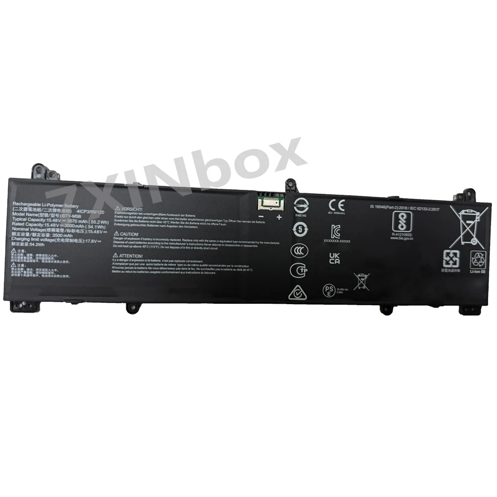 7XINbox 55.2Wh For MSI BTY-M5B 15.48V 3570mAh Laptop Battery 4ICP3/59/120 Brand New