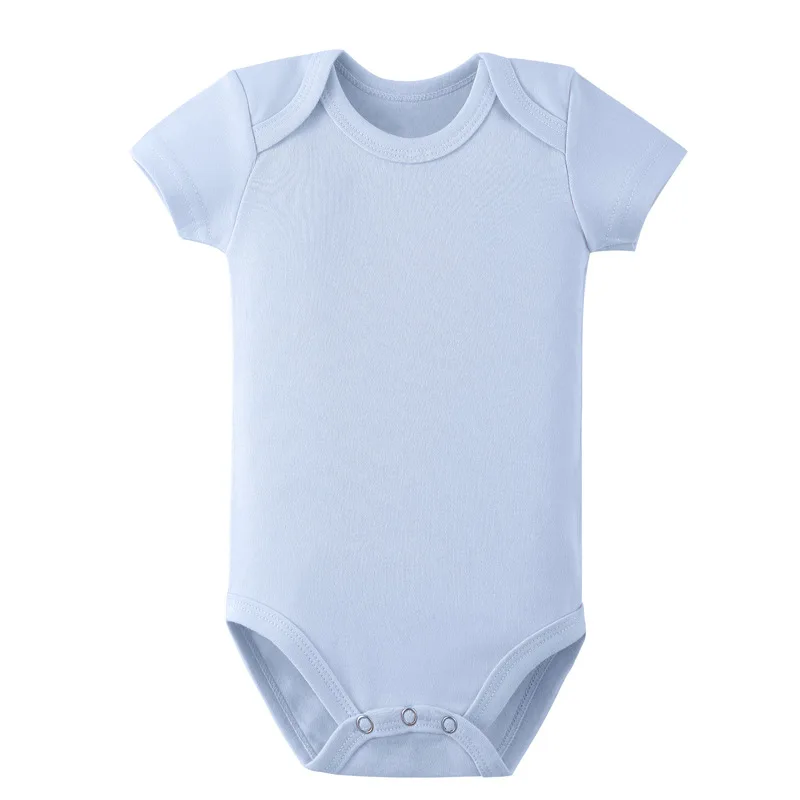 Baby solid color short-sleeved triangle baby cotton onesie envelope collar baby booty jacket