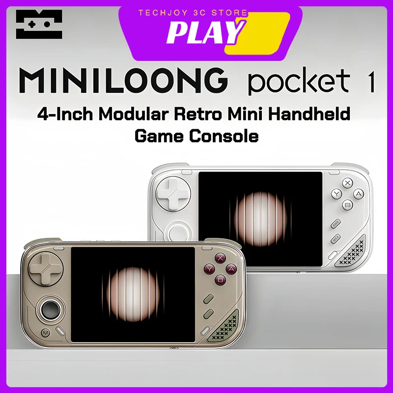MINILOONG Pocket 1 Modular Open Source Handheld Console Retro 4-inch 960 * 720 Detachable Shell Nostalgic Arcade Game Console