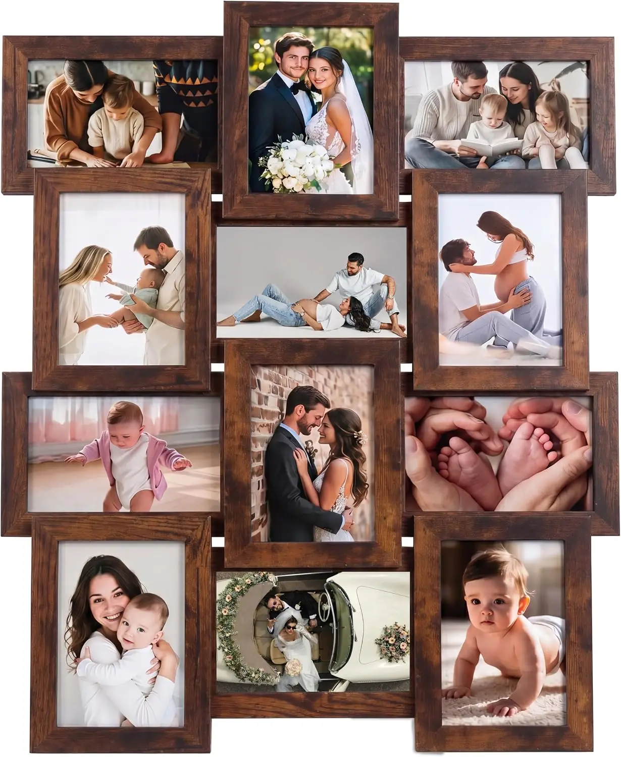 12pcs/set Collage Picture Frame Wall Decor Set 4x6 Inch Home Living Room Wall Hanging Photo Frames Multi-Photo Display