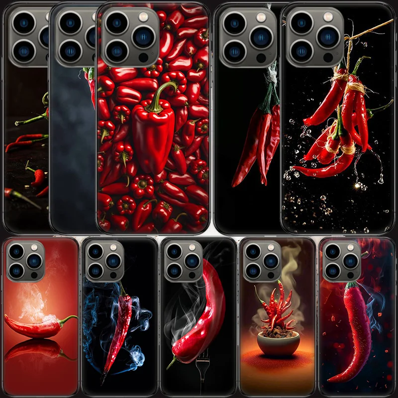 Taste The Flavor of Chili Peppers Phone Case For Apple Iphone 16 15 Plus Soft 13 12 Mini Cover 11 14 Pro Max Capa 8 7 SE Shell C