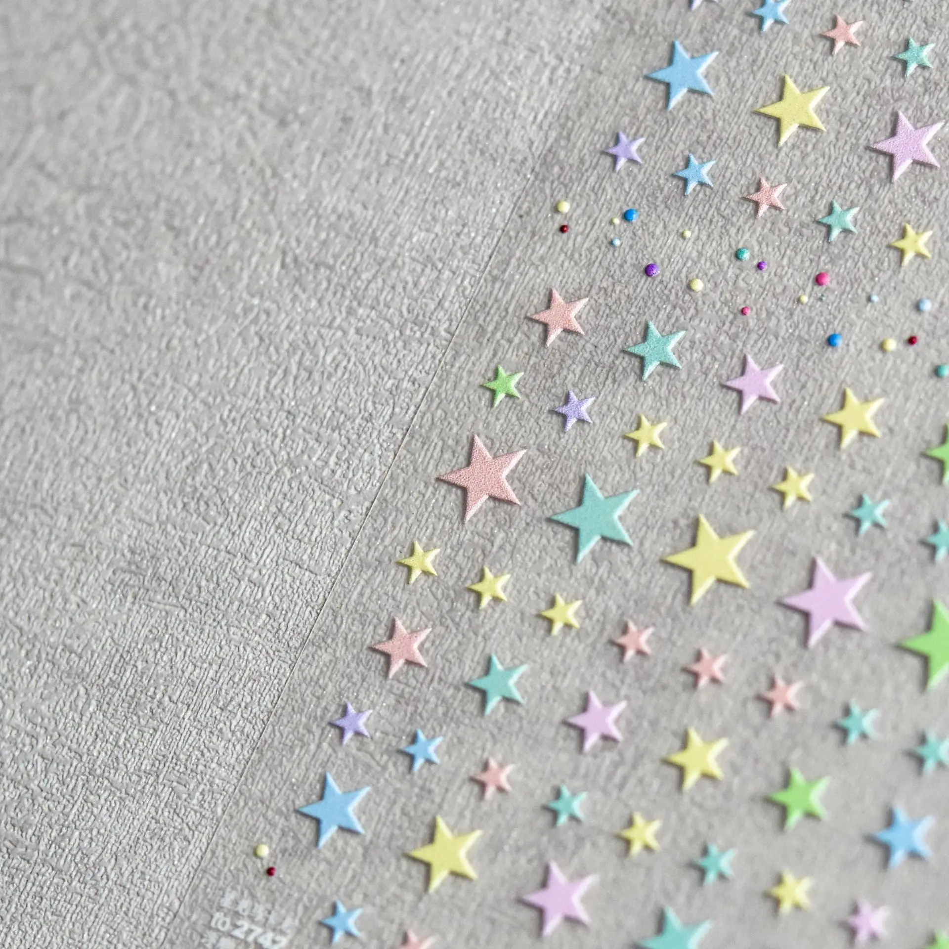 1pcs 5D Relief Kawaii Colorful Star Nail Art Stickers Multi Macaron Mangxing Nail Decorations Self Adhesive Decals Accessories