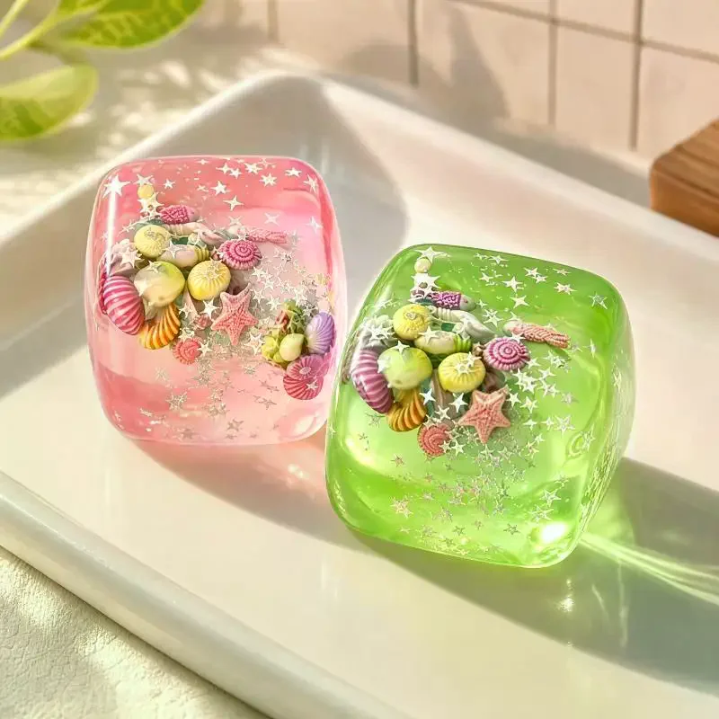 Adults Squishy Ocean Blocks Stress Balls, Autism Sensory Toys Stress Anxiety Relief Fidget Toys Maltose Water Ball Gifts