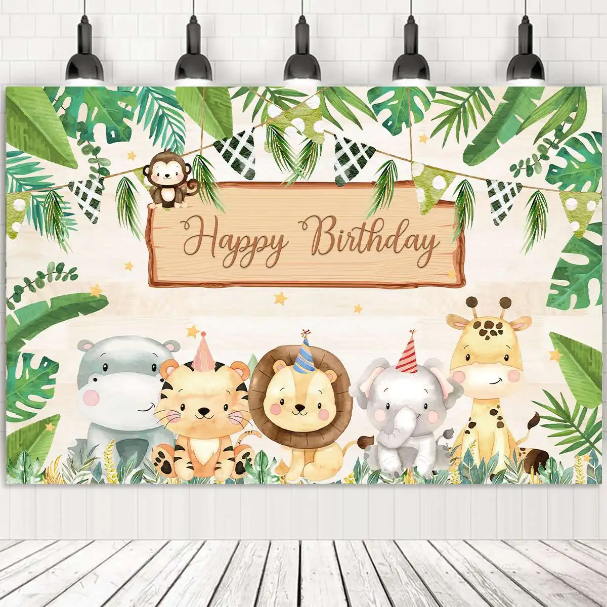 Jungle Animal Backdrop Jungle Party Decoration Wild One Safari Birthday Decorations Baby Shower Boy Girl 1st Birthday Background