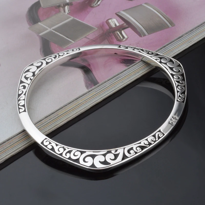 Foxanry Silver Color Irregular Triangle Geometric Bracelet For Women Couple Fashion Classic Personality Jewelry Accessories Gift