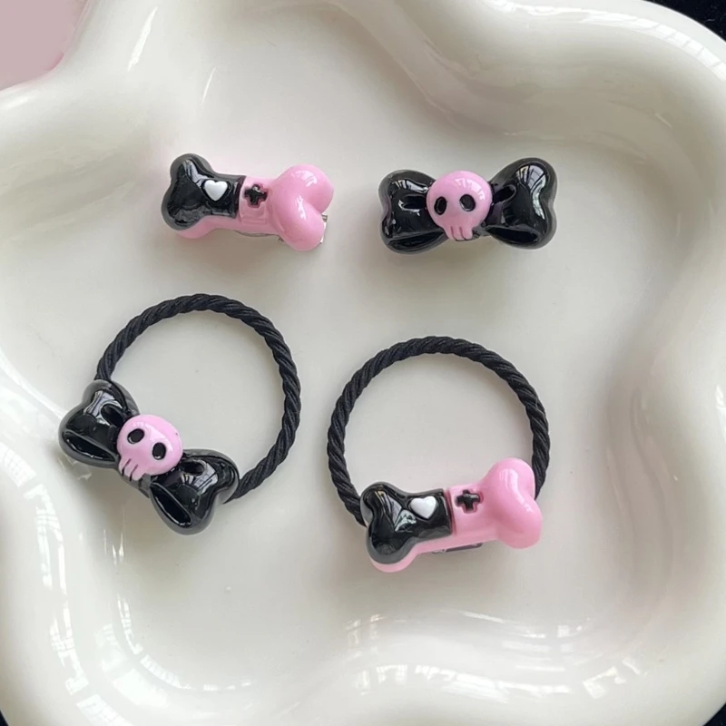 Harajuku Skull Bowknot Head Hair Pins For Girls Fashion Hair Accessories Punk Cool Hair Clips Hairwear Jewelry