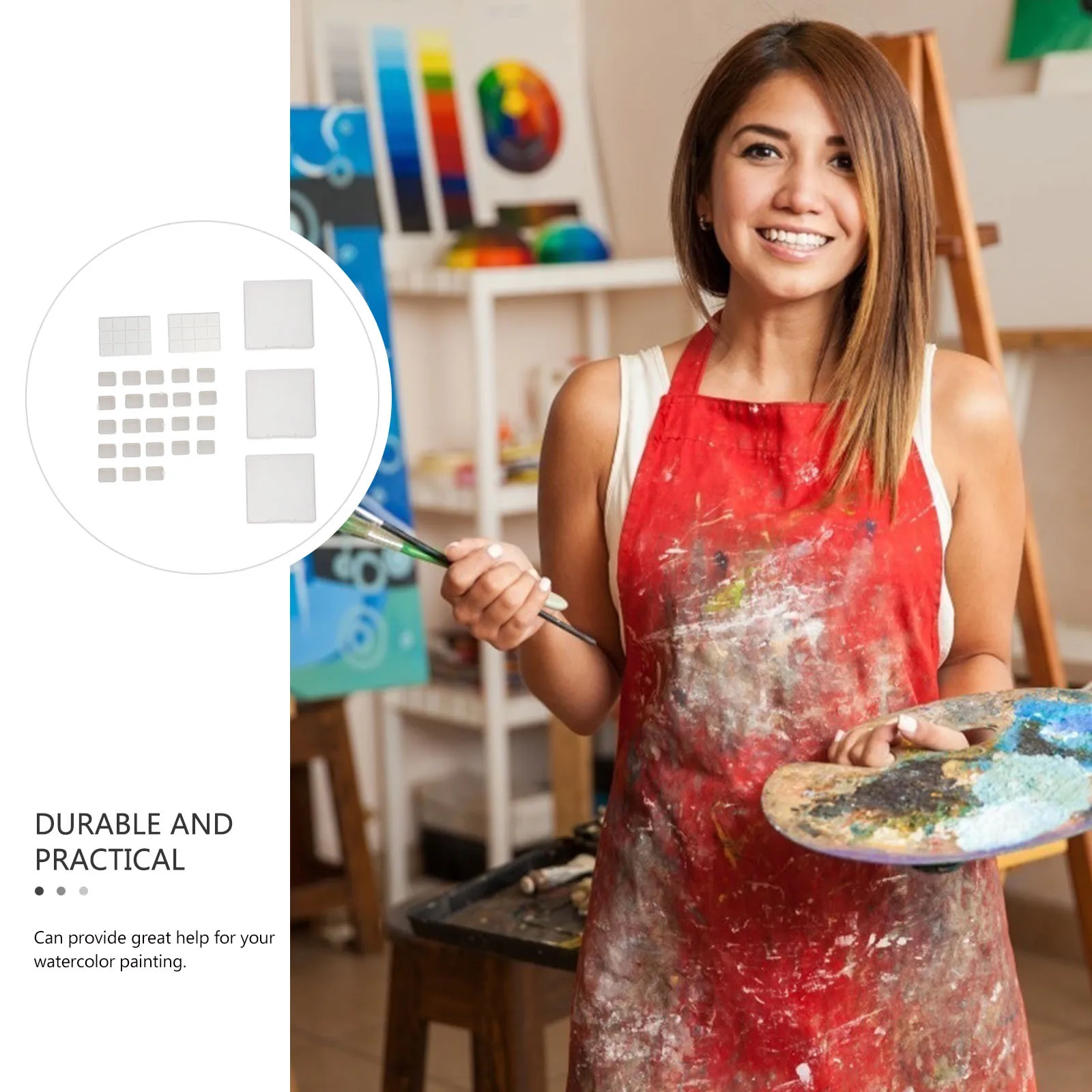 Scatola per pigmenti per acquerello da 25 pezzi Scatola per palette per acquerello in plastica portatile per pittura da viaggio Contenitore per pigmenti per vassoio artistico fai da te