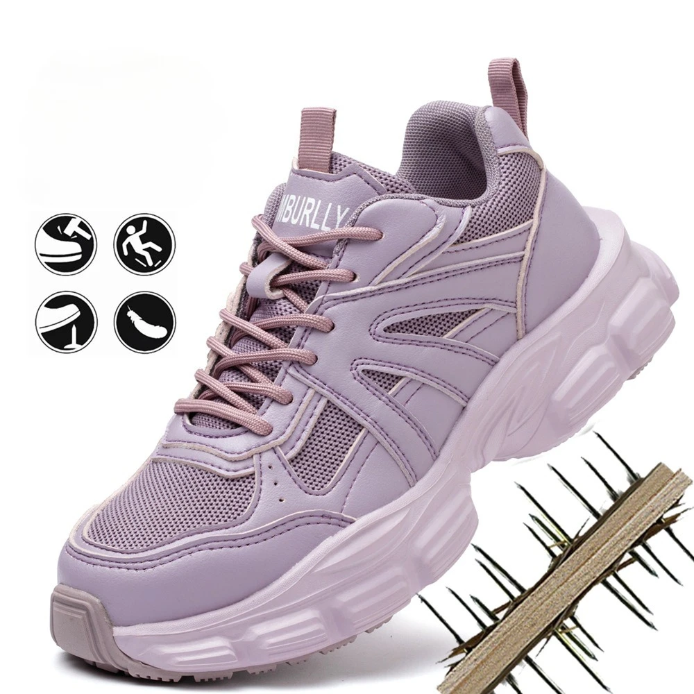 Protective Shoes for Women Men Work Sneakers Fashion Safety Shoes Anti-smash Anti-puncture Indestructible Shoes Work Boot
