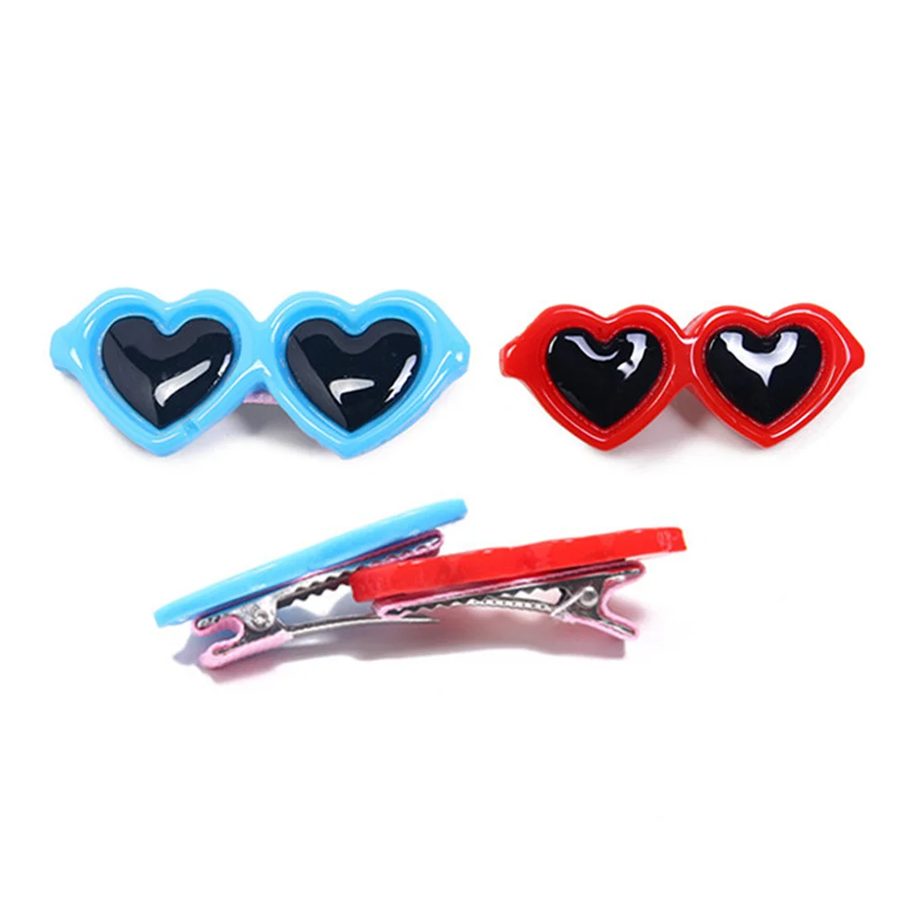 

20Pcs Pet Eyeglasses Hairpin Adorable Heart Shape Dog Hair Clip Gentle Skin Friendly Pet Hair Accessory for Birthday Parade Play