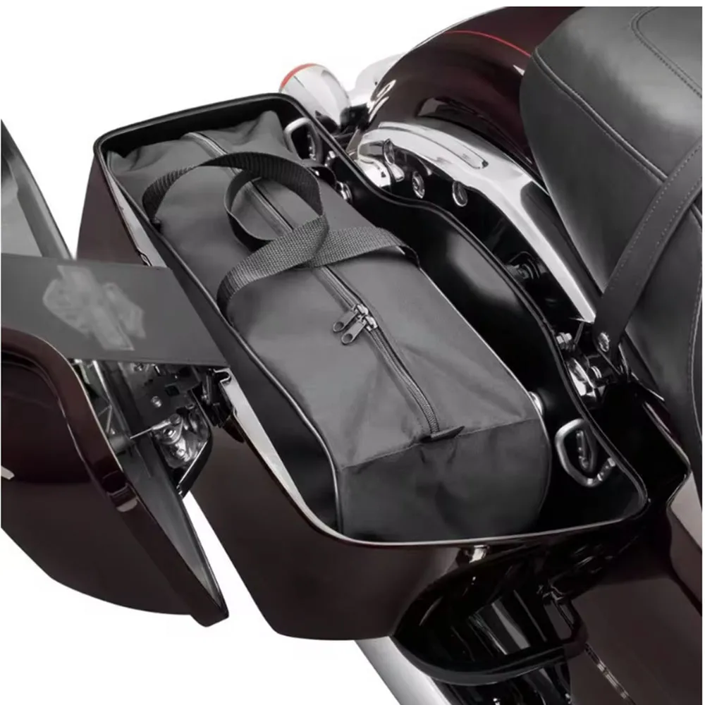 

Motorcycle Black Saddle Bag Luggage Rack Liner Saddlebag For 1993-2023 Harley Touring Road King Electra Street Glide Ultra Tour