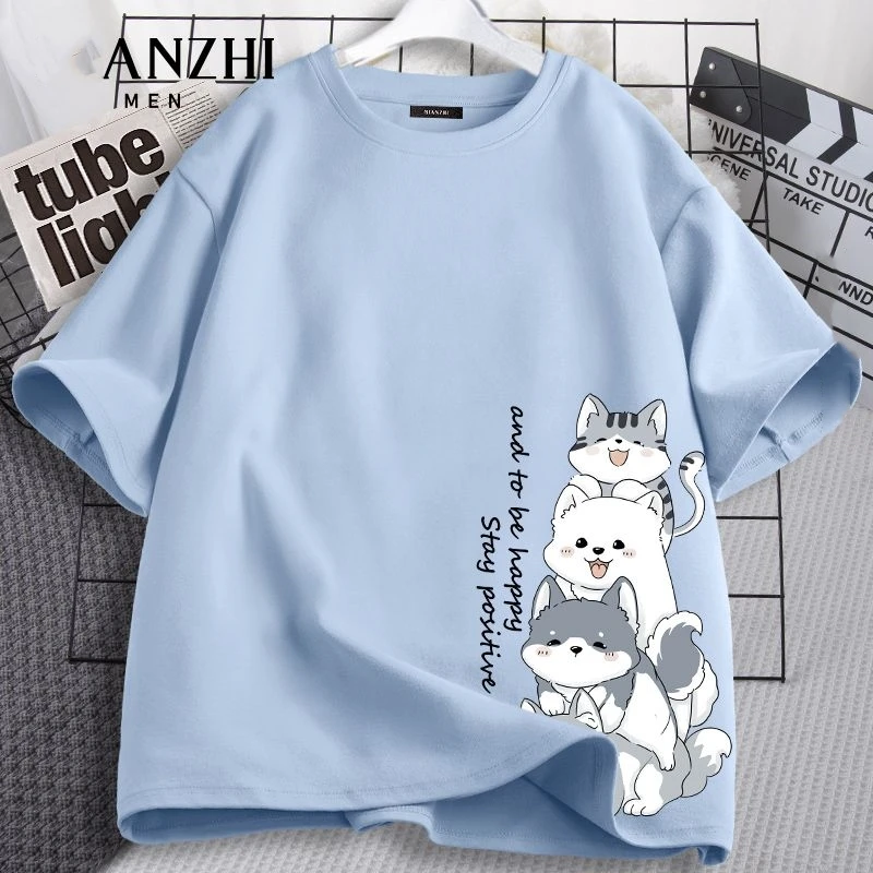 Kinder Sommer Baumwoll-Kurzarm-T-Shirt mit Niedlichem Tiermotiv, Mädchen Schulstil-Oberteil, Streetwear, Weich und Atmungsaktiv für Tägliches Tragen – Detail 6