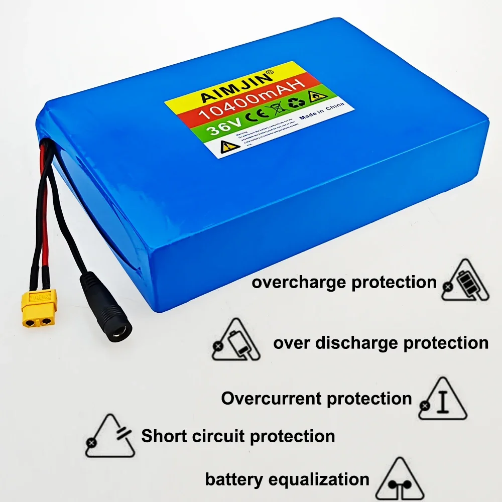 36V Battery 10400mAh 18650 10S4P battery pack 36V 10.4Ah Scooter Battery with BMS+charger