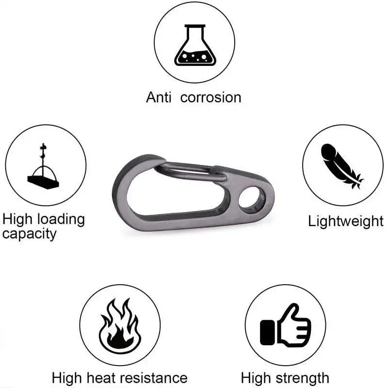 Mini Carabiner Clips Tiny Alloy Spring Snap Hook Keychain Metal Release Key Chain Buckle D-Ring  Backpack Tactical Gear