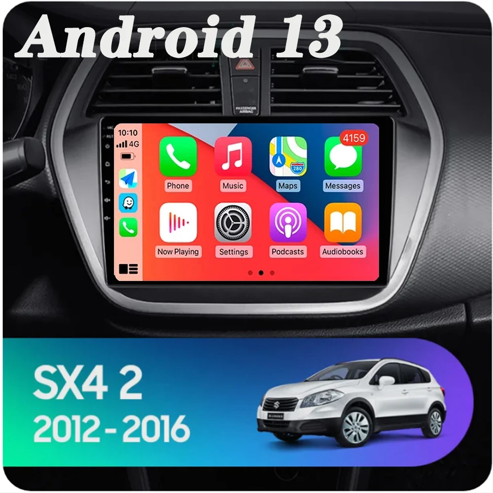 

Android 13 Car Radio For Suzuki SX4 S-Cross 2014 2015 2016 2017 Multimedia Player Stereo GPS WIFI+4G wireless Carplay Auto video