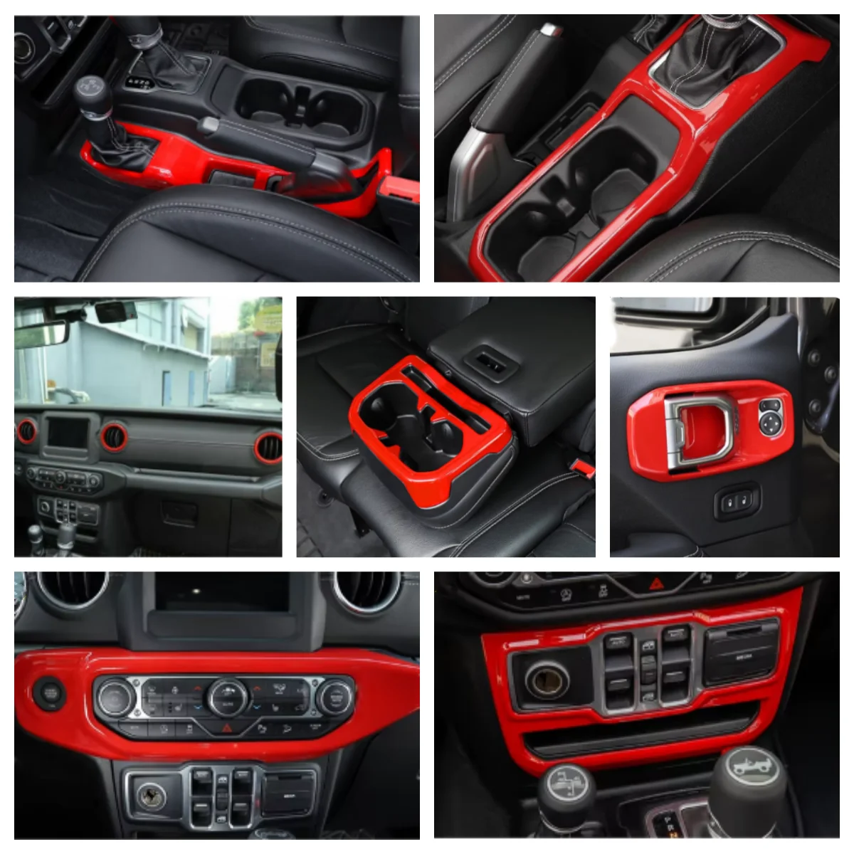 

For Jeep Wrangler JL 2018-2022 inner handle/cup frame/shift panel/glass/air conditioning switch automotive decoration accessorie