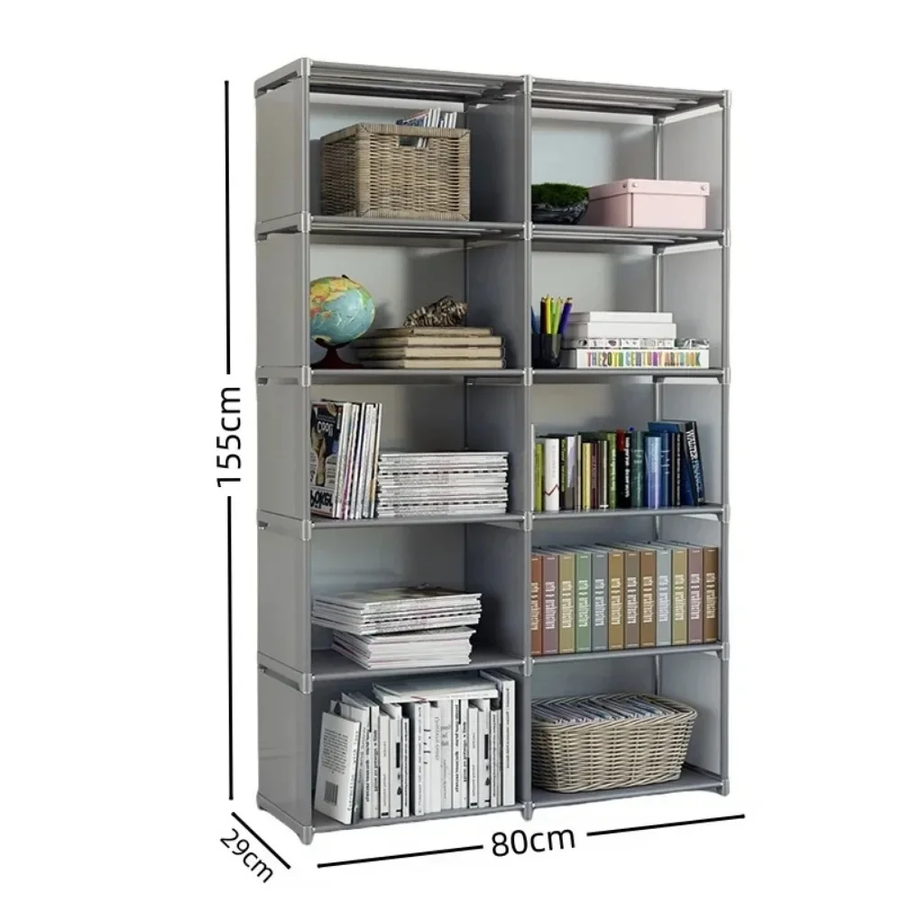 Simple Bookshelf Multi-layer Wardrobe Debris Rack Easy Assembly Bookcase Multi-layer DIY Simple Holder Home Furniture Book Shelf