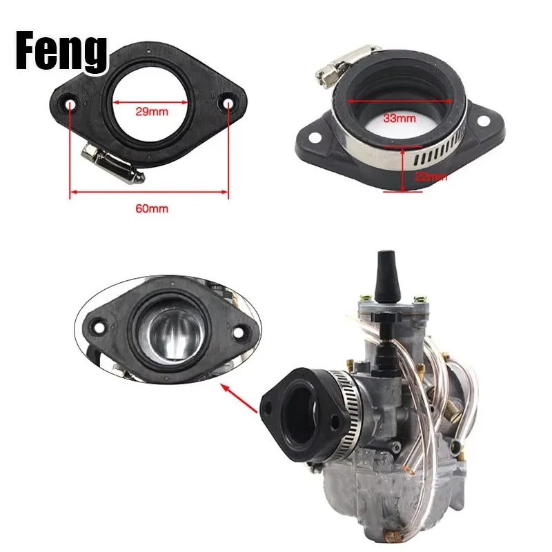 Motorcycle Carburetor Adapter Interface Modification Accessory PWK28-34 PE28 CVK PZ Carbureto