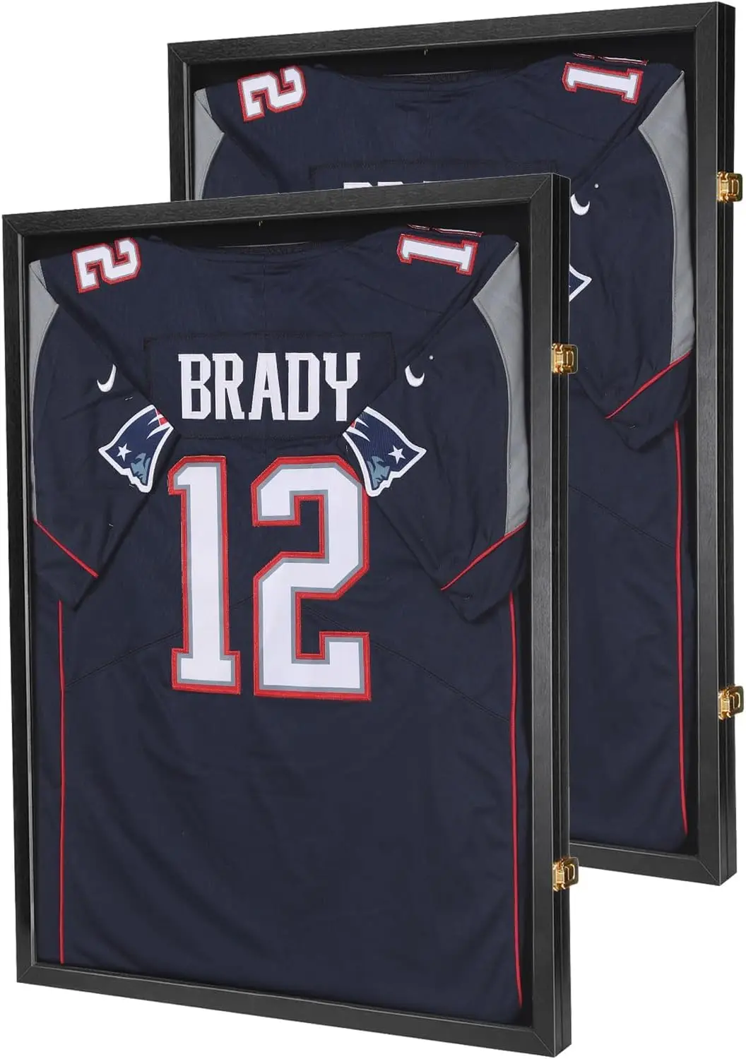 2 Packs Jersey Frame Display Case ,Lockable Flat Jersey Shadow Box with 98% UV Protective Acrylic Door for Football,Hockey,Baske
