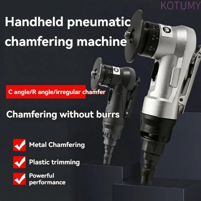 Portable Pneumatic Chamferer & Metal Deburrer, Compact Air Powered Edge Beveling Tool for Aluminum