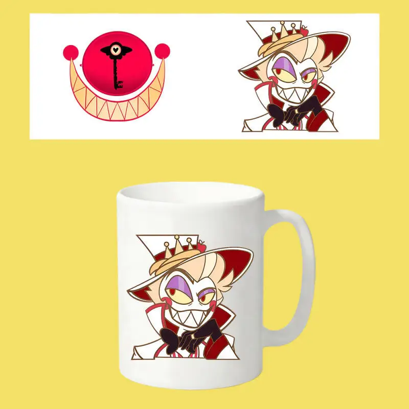 Ceramic Mug for Hazbin Hotel Alastor Mammon Charlie Vaggie Fat Nuggets Pattern Anime Periphera 330Ml Drinking Cup Breakfast Cup