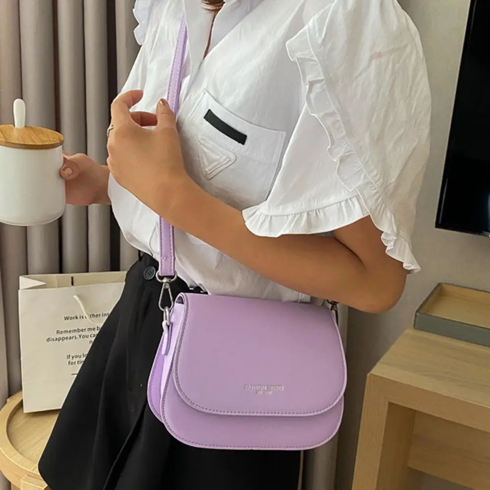 Adjustable Strap Saddle Bag Large Capacity Women\'s Shoulder Bag with Adjustable Strap Faux Leather Handbag for Phone Cosmetic