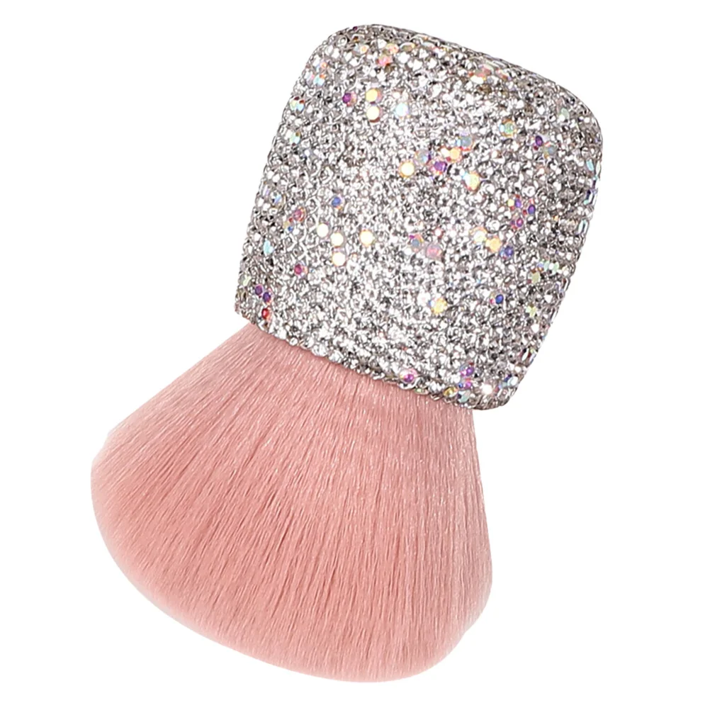 Strass Rosa Pilz Kopf Make-Up Pinsel Einziehbare Reise Gesicht Erröten Lose Pulver Nagel Staub Tragbare Pinsel