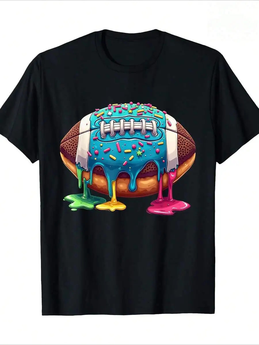 (180G Pure Cotton T-Shirt) Ice Cream Soccer Drip Boy, Teenage Girl, Men's T-Shirt