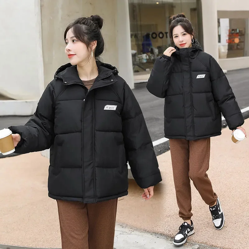 2023 New Winter Down Cotton Jacket Women Loose Padded Coat Female Solid Thicken Warm Puffer Parkas Jackets Snow Wear Outwear