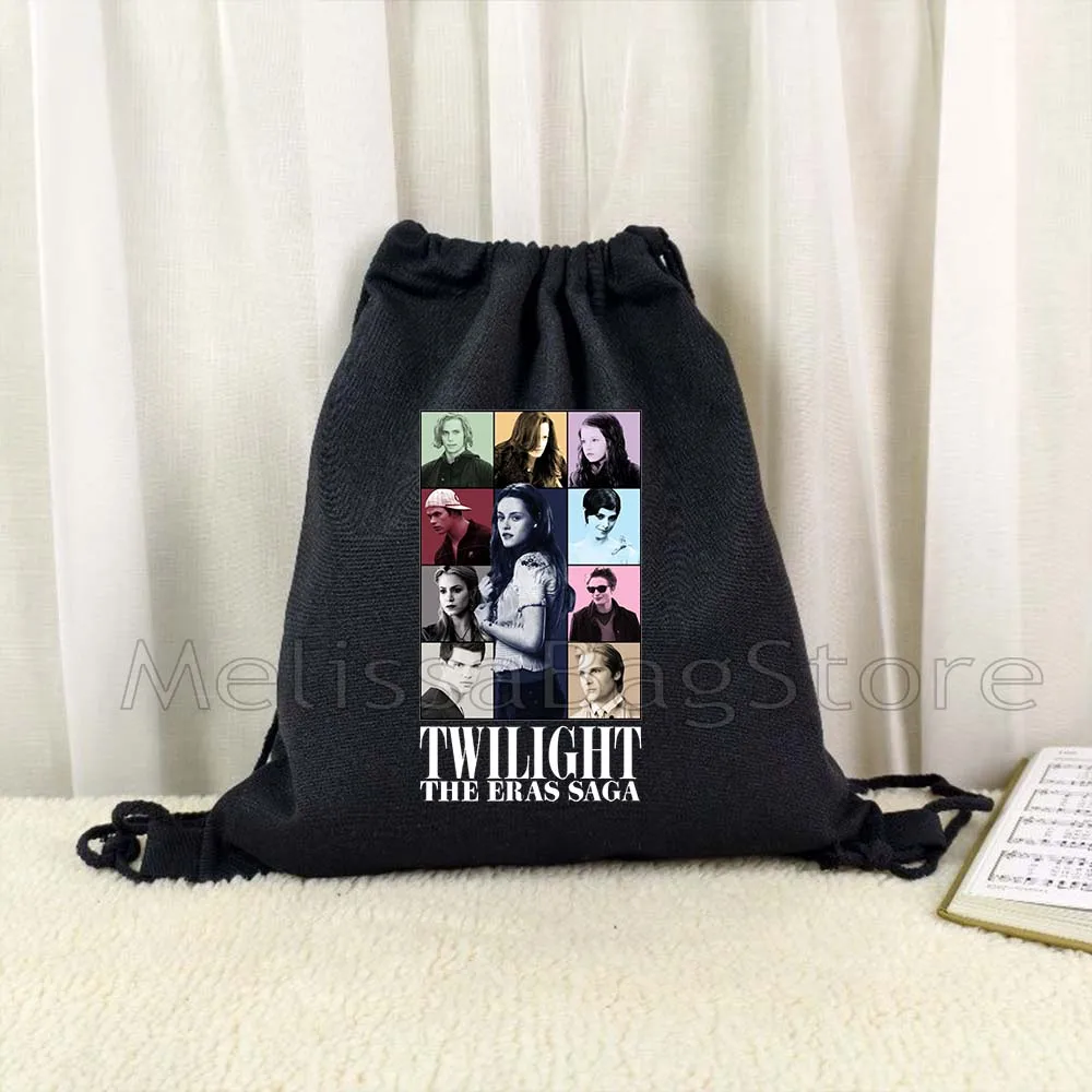 Classic Movie The Twilight Saga Edward and Bella Teen Wolf Gifts Canvas Drawstring Backpack Bags Sports Gym Sackpack String Bag