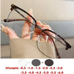Light Men's Fashionable with Myopic Glasses Option round Face Eyebrow Frame Women's Box Custom Myopia Degree 0~-6.00