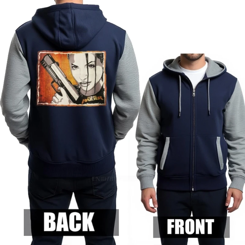 أنجلينا جولي تومب رايدر لارا كروفت الفن الأصلي تنفس حجم S إلى 4Xl 014653 العلامة التجارية الذكور أنيق الرجال الخريف السفر المطبوعة