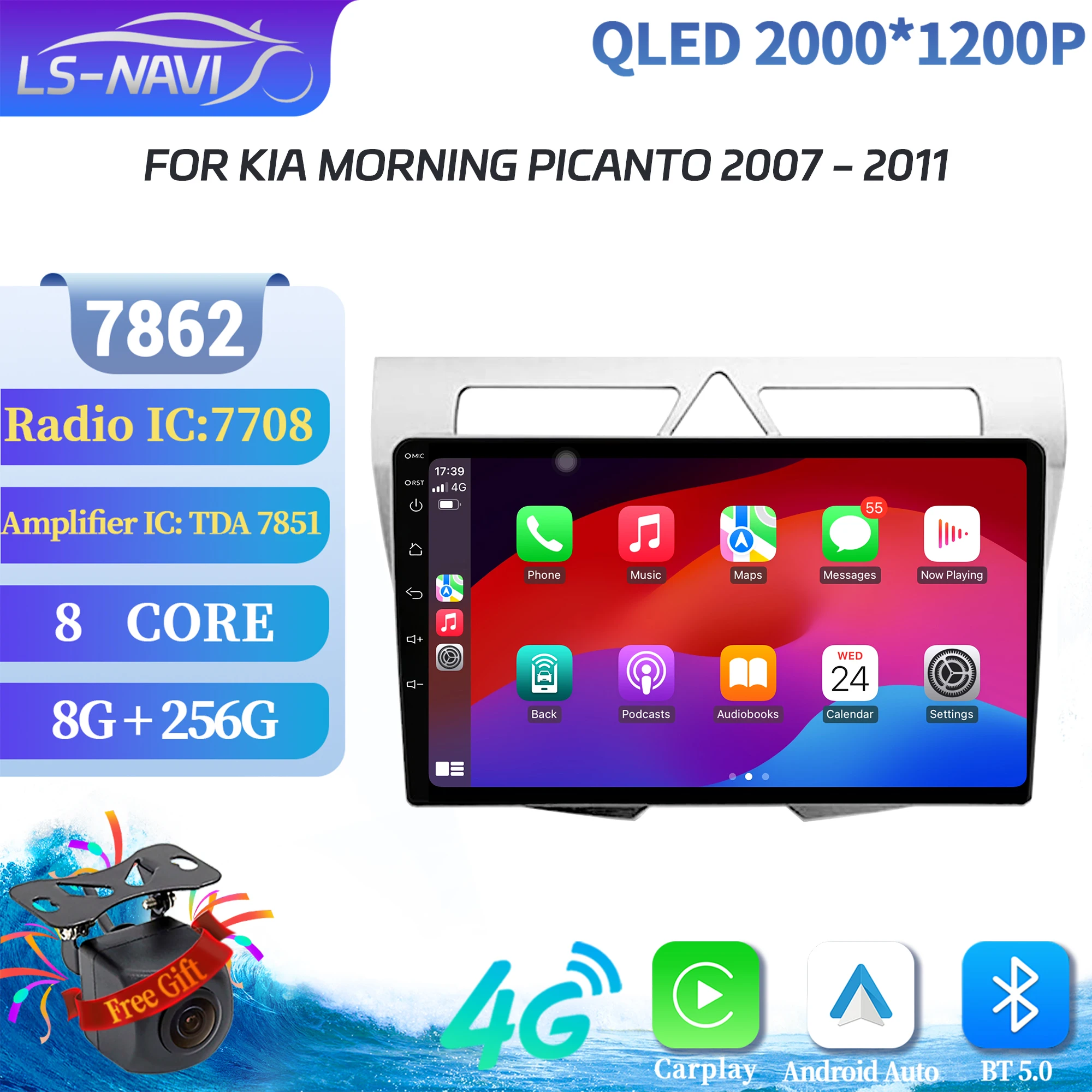 

Android 14 For Kia Morning Picanto 2007-2011 Wireless BT Carplay Android Car Radio Multimedia Navigation GPS 2K QLED Screen