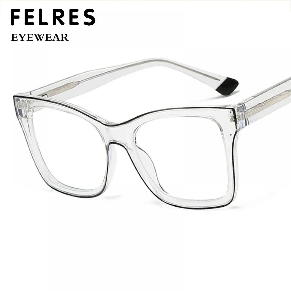 Transparent Square Reading Glasses Women Stylish Computer Gaming Eye Protection Presbyopia Eyewear FELRES image 4