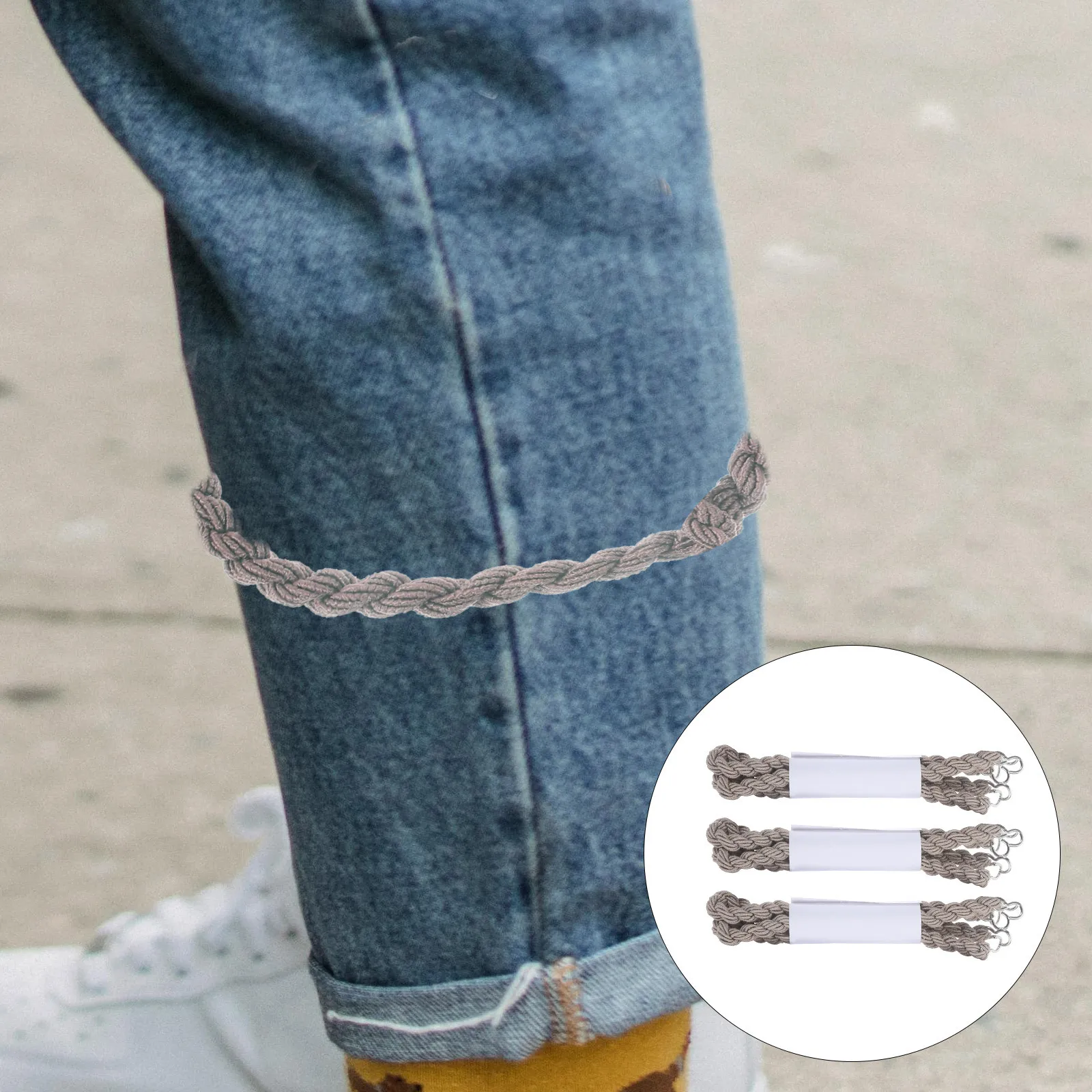 6 Buah Tali Kaki Elastis untuk Luar Ruangan, Tali Kaki Portabel Tahan Lama untuk Berkemah dan Mendaki, Aksesori Elastis untuk Celana