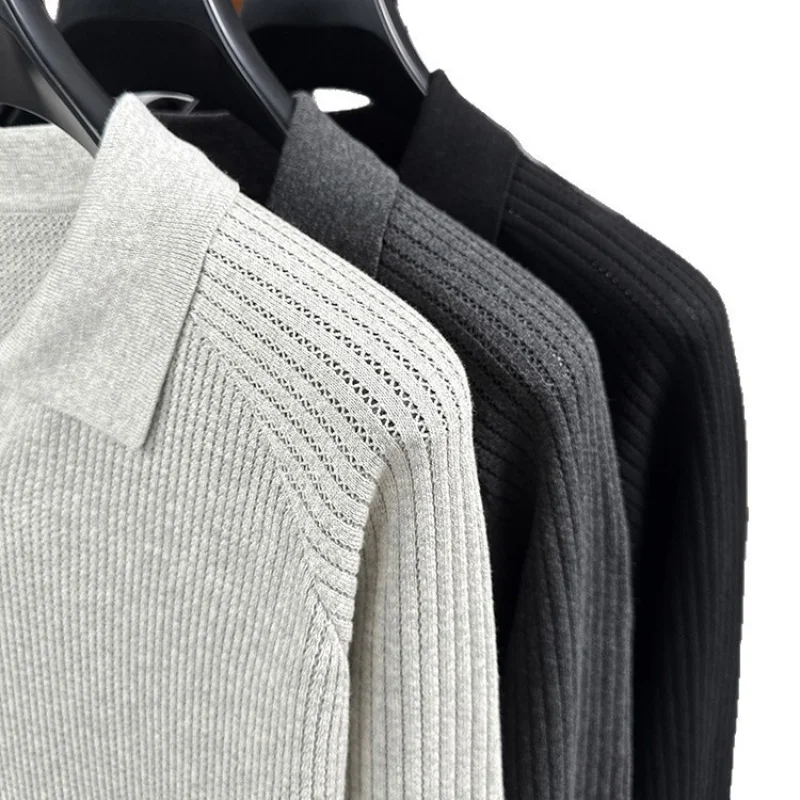 칼라 니트 남성용, 가을 겨울 한국 스타일, 청년 니트 기본 셔츠, 니치 루즈 탑