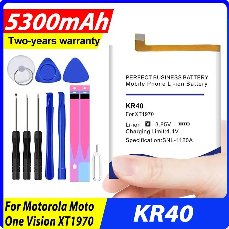 New 5300mAh Replacement KR40 Battery for Motorola Moto One Vision XT1970 XT2013-1 XT1970-1 in Stock