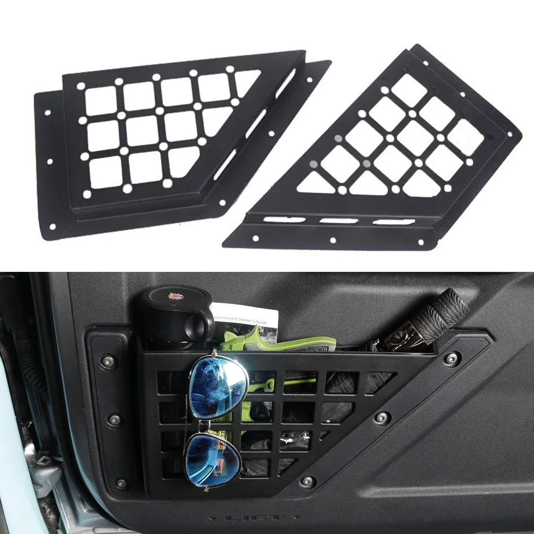 

Ящик для хранения на передней двери, боковой органайзер на двери для Ford Bronco 2021 2022 2023, 2/4 двери, автомобильные аксессуары, украшение интерьера