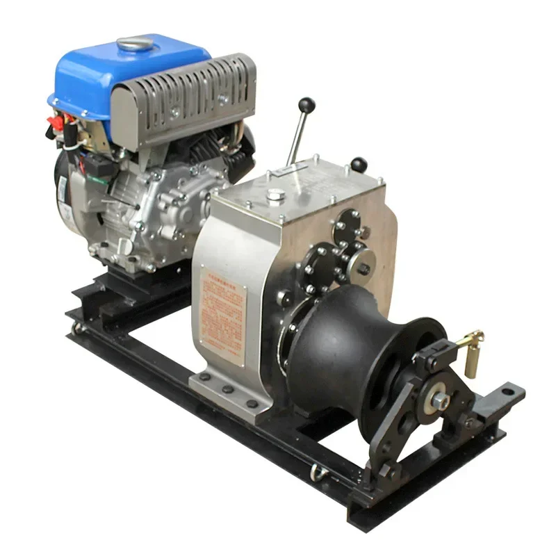 appropriate 3T 5T portable winch petrol engine powered Hongda gasoline winch clutch  for logging wood construction