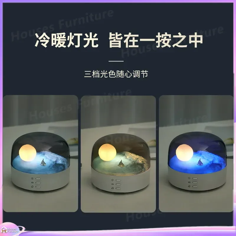 Moon Light Bluetooth Speaker Night Light Adjustable Breathing Lamp USB Rechargeable Audio LED Glow Gift for Birthday Home